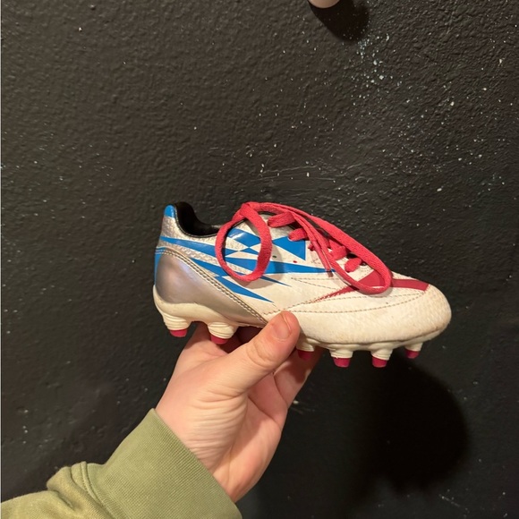 Kids Diadora Pink Blue Verona 2 Soccer Cleats Size 10 - Picture 2 of 8